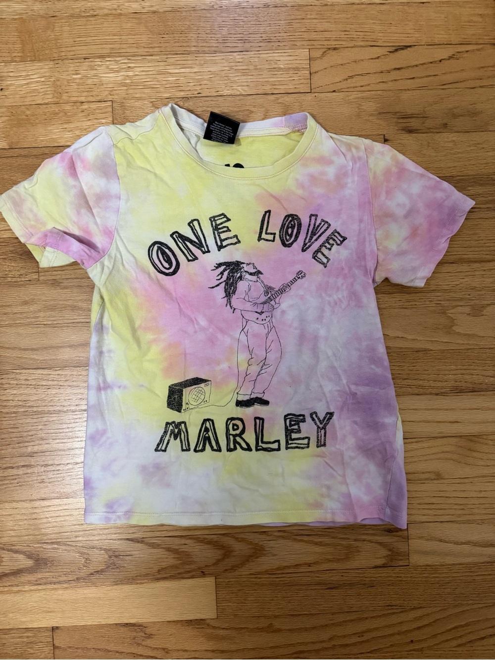 Zion Rootswear Kids Tie-Dye "One Love" Graphic Tee - Pink & Yellow